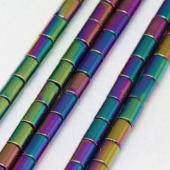 Гематит цилиндр разноцветный 5x4мм (нить)
