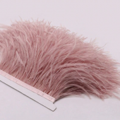 Перья страуса на ленте 10 см 8-10 (грязный розовый)