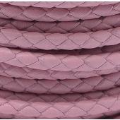 Плетеный шнур (4 мм) розовый (10 см) кожа
