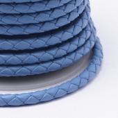 Плетеный шнур (4 мм) синий (10 см) кожа