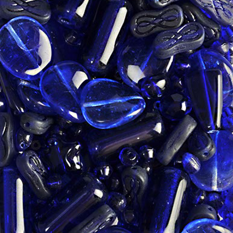Бусины Preciosa MIX Dark Blue1  (15 грамм)