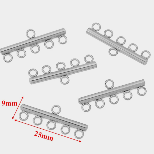 Коннектор для бижутерии нерж.сталь 5 петель (1 шт)