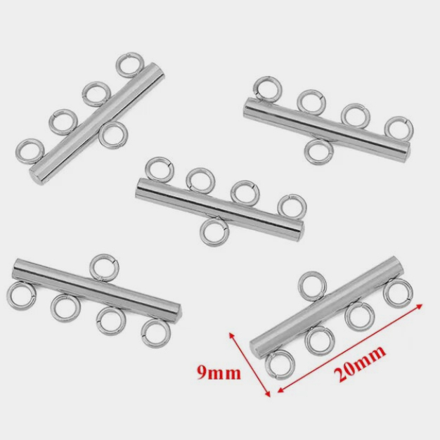 Коннектор для бижутерии нерж.сталь 4 петли (1 шт)